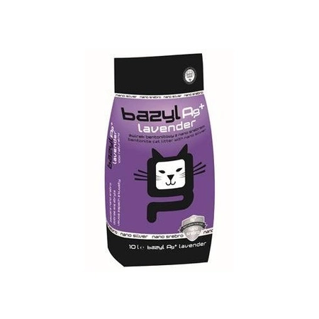 BAZYL Ag+ Compact Lawenda - żwirek dla kota bentonitowy z nanosrebrem 10l
