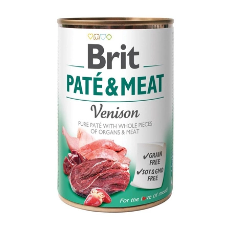 BRIT Pate&Meat Venison - mokra karma dla psa - puszka 400g