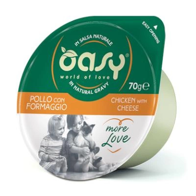 OASY More Love Kurczak Z Serem - mokra karma dla kota - miseczka 70g