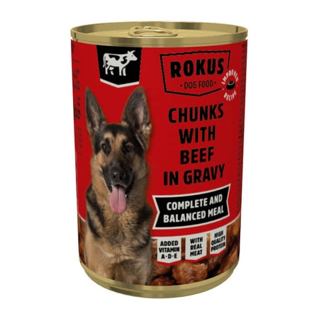 ROKUS Dog Z Wołowiną - mokra karma dla psa - puszka 410g