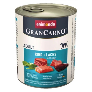 ANIMONDA GranCarno Adult - mokra karma dla psa - wołowina z łososiem i szpinakiem - puszka 800g