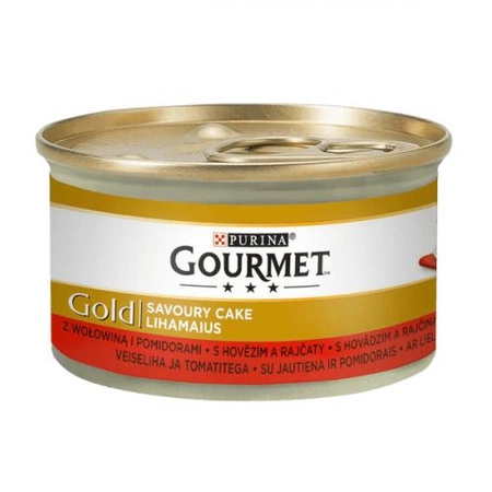 GOURMET Gold Savoury Cake Wołowina Z Pomidorami - mokra karma dla kota 85g