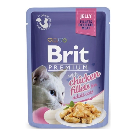 BRIT Premium Cat Pouch Jelly Fillets With Chicken - mokra karma dla kota - saszetka 85g