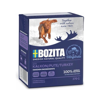 BOZITA Dog kawałki z indykiem w galaretce - mokra karma dla psa - kartonik 370g