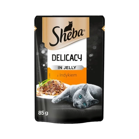 SHEBA Delicacy z indykiem w galaretce - mokra karma dla kota - saszetka 85 g - 24szt.