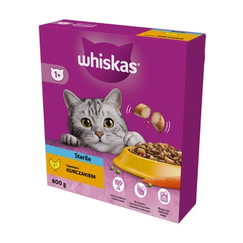 WHISKAS Sterilised Z Kurczakiem - sucha karma dla kota 800g