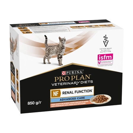 PURINA Pro Plan Veterinary Diets Feline NF Renal Function Łosoś - mokra karma dla kota w chorobach nerek - saszetka 10x85g