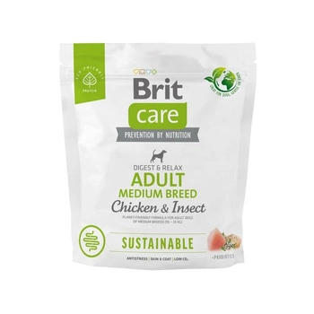 BRIT Care Dog Sustainable Adult Medium Breed Chicken Insect - sucha karma dla psa 1kg