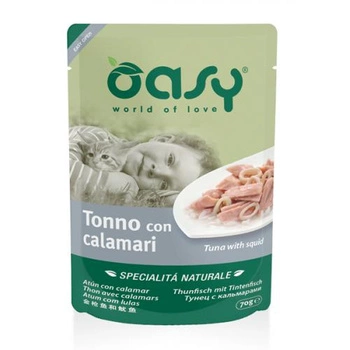 OASY Natural Tuńczyk Z Kalmarami - mokra karma dla kota - saszetka 70g