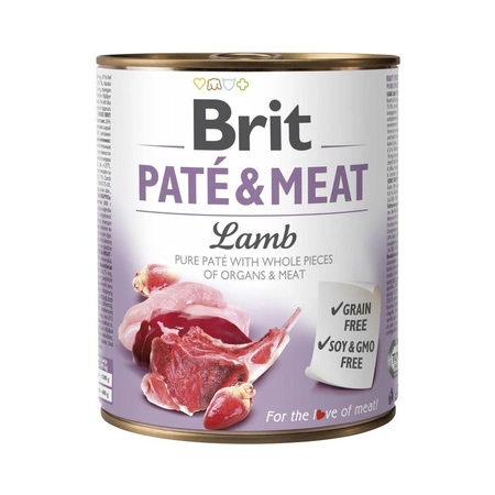 BRIT Pate&Meat Lamb - mokra karma dla psa - puszka 800g