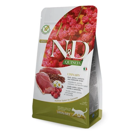FARMINA N&D Cat Quinoa Urinary Duck & Cranberry - sucha karma dla kota 1,5kg