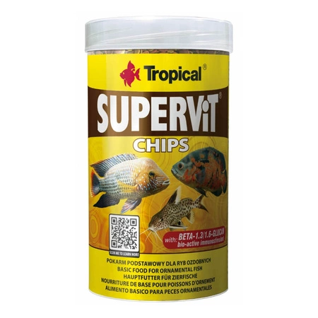 TROPICAL Supervit Chips - wieloskładnikowy pokarm dla ryb wszystkożernych 250ml