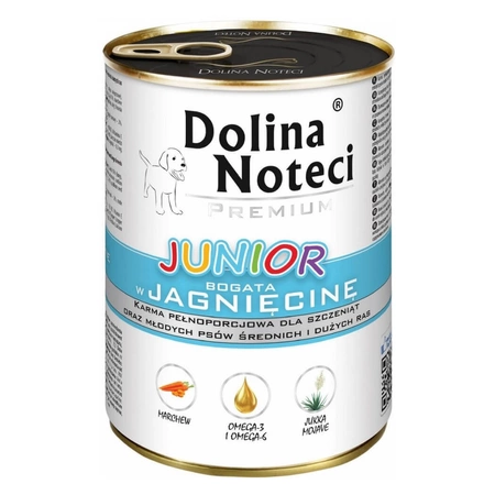 DOLINA NOTECI Premium Junior Bogata W Serca Z Indyka - mokra karma dla psa - puszka 400g