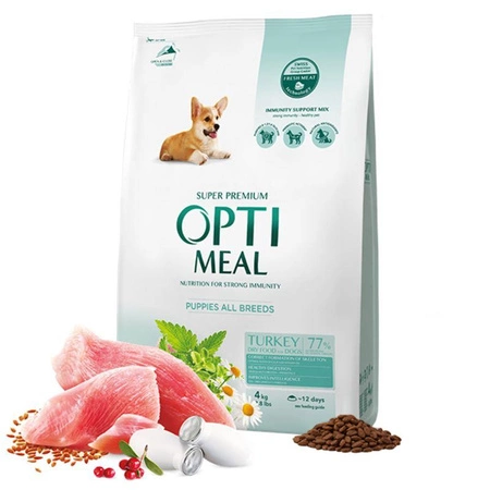 OPTIMEAL Puppy All Breed Z Indykiem - sucha karma dla psa 4kg