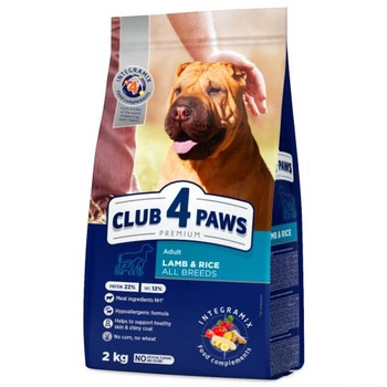 CLUB 4 PAWS All Breeds Z Jagnięciną I Ryżem - sucha karma dla psa 2kg