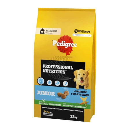 PEDIGREE Junior z drobiem i warzywami - sucha karma dla psa 12kg