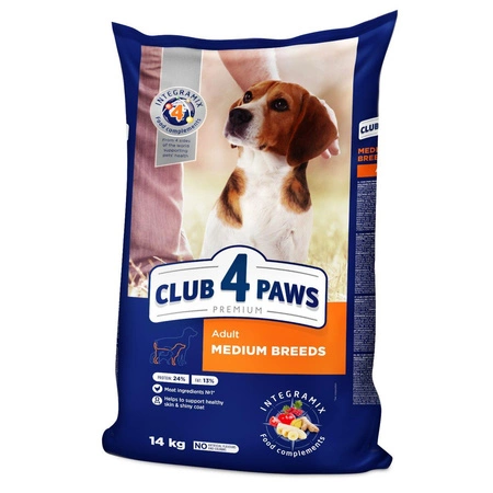 CLUB 4 PAWS Medium Breeds - sucha karma dla psa 14kg