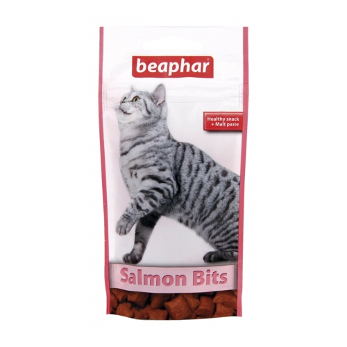 Beaphar Salmon Bits Healthy Snack Malt Paste 35 g - przysmak dla kotów na odkłaczanie z łososiem 35g Dostawa GRATIS od 159 zł + super okazje