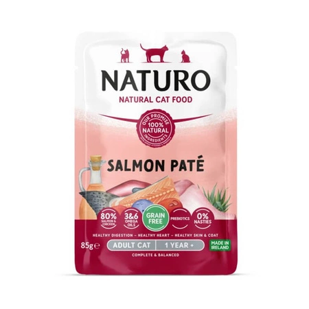 NATURO Adult Grain Free Paté Łosoś - mokra karma dla kota - saszetka 85g