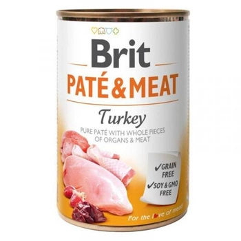 BRIT Pate&Meat Turkey - mokra karma dla psa - puszka 400g