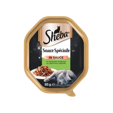 SHEBA Sauce Speciale Z Królikiem I Warzywami W Sosie – mokra karma dla kota – tacka 85g