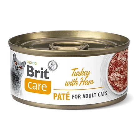 BRIT Care Cat Adult Turkey Pate With Ham – mokra karma dla kota – puszka 70g