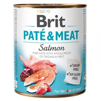 BRIT Pate&Meat Salmon - mokra karma dla psa - puszka 800g