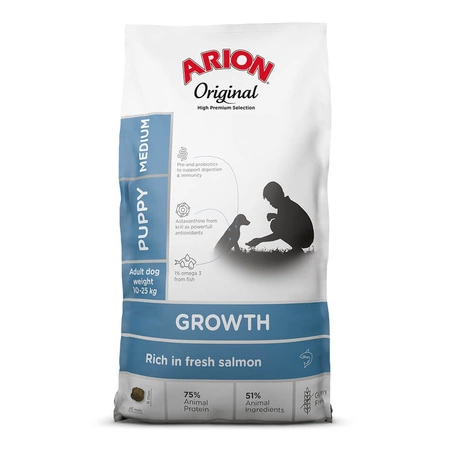 ARION Original Puppy Growth Medium Salmon - sucha karma dla psa 12kg