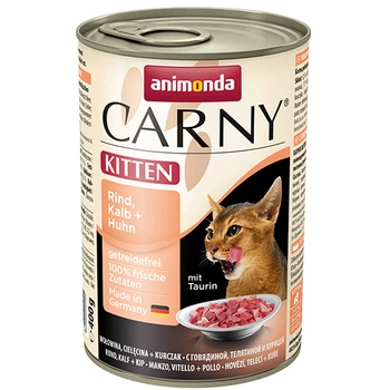 ANIMONDA Carny Kitten - mokra karma dla kota - cielęcina z kurczakiem - puszka 400g