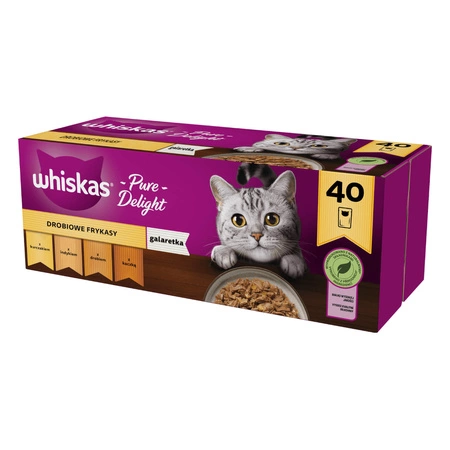 WHISKAS Adult Pure Delight Drobiowe Frykasy W Galaretce - mokra karma dla kota - saszetka 40x85g