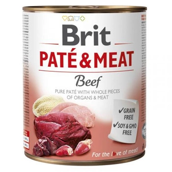 BRIT Pate&Meat Beef - mokra karma dla psa - puszka 800g