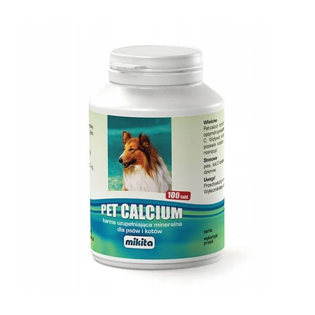 MIKITA Pet Calcium - preparat witaminowy dla psa z magnezem i wit. C 100tab