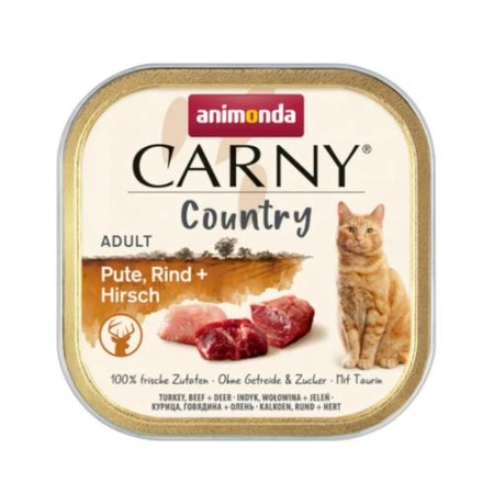 ANIMONDA Carny Country Cat Kurczak Z Cielęciną I Sarną - mokra karma dla kota - miseczka 100g