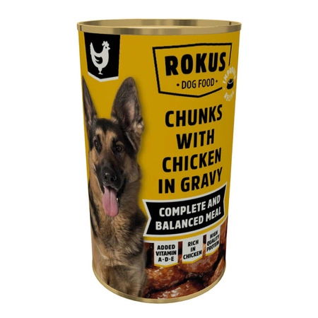 ROKUS Dog Z Kurczakiem - mokra karma dla psa - puszka 1240g