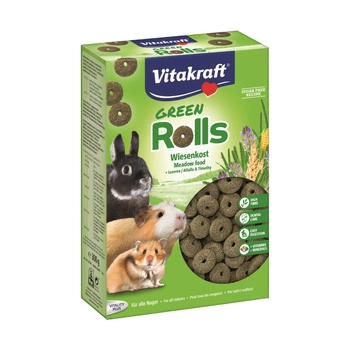 VITAKRAFT Green Rollis - przysmak dla gryzoni i królików z lucerną i tymotką łąkową 500g