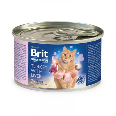 BRIT Premium By Nature Cat Turkey & Liver - mokra karma dla kota - puszka 200g