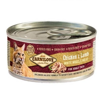 CARNILOVE Cat Chicken & Lamb - mokra karma dla kota - puszka 100g