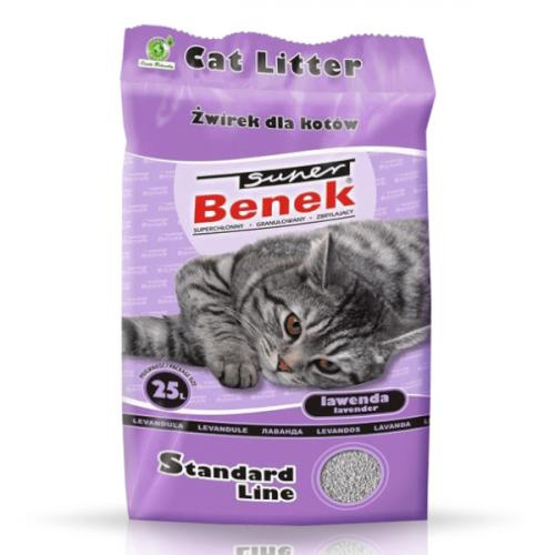 SUPER BENEK Standard Lawenda – żwirek bentonitowy dla kota 25l