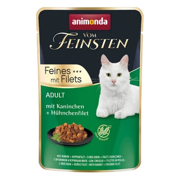ANIMONDA Vom Feinsten Cat Adult Królik + Filet Z Kurczaka - mokra karma dla kota - saszetka 85g