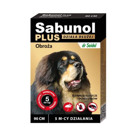 DR SEIDEL Sabunol PLUS - obroża na pchły i kleszcze dla psa - obwód 90cm