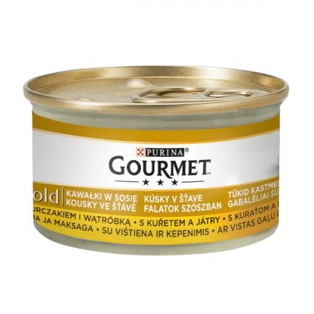 GOURMET Gold Kurczak Z Wątróbką W Sosie - mokra karma dla kota 85g