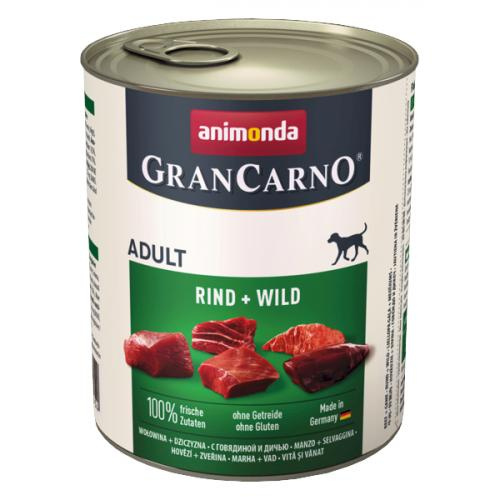 ANIMONDA GranCarno Adult - mokra karma dla psa - dziczyzna z wołowiną - puszka 800g