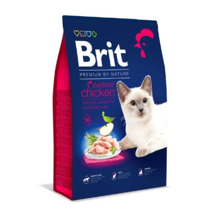 BRIT Cat Premium By Nature Sterilized Chicken - sucha karma dla kota 300g