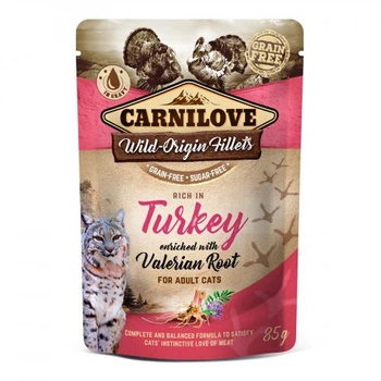 CARNILOVE Turkey & Valerian - mokra karma dla kota - saszetka 85g