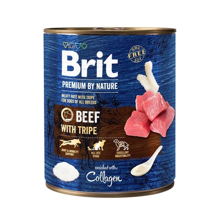 BRIT Premium By Nature Beef & Tripe - mokra karma dla psa - puszka 800g