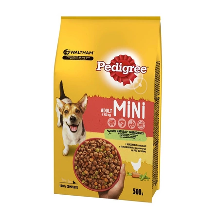 PEDIGREE Adult Mini Z Kurczakiem - sucha karma dla psa 500g