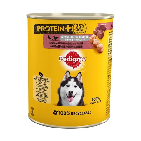 PEDIGREE Protein+ Mus Z Drobiem I Dziczyzną - mokra karma dla psa - puszka 800g