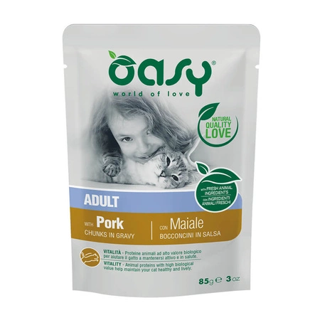 OASY Lifestage Adult Pork - mokra karma dla kota - saszetka 85g