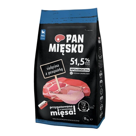 Pan Mięsko cielęcina z przepiórką - sucha karma dla psa 9kg