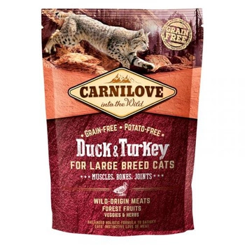 CARNILOVE Cat Duck Turkey Duże Rasy - sucha karma dla kota 400g